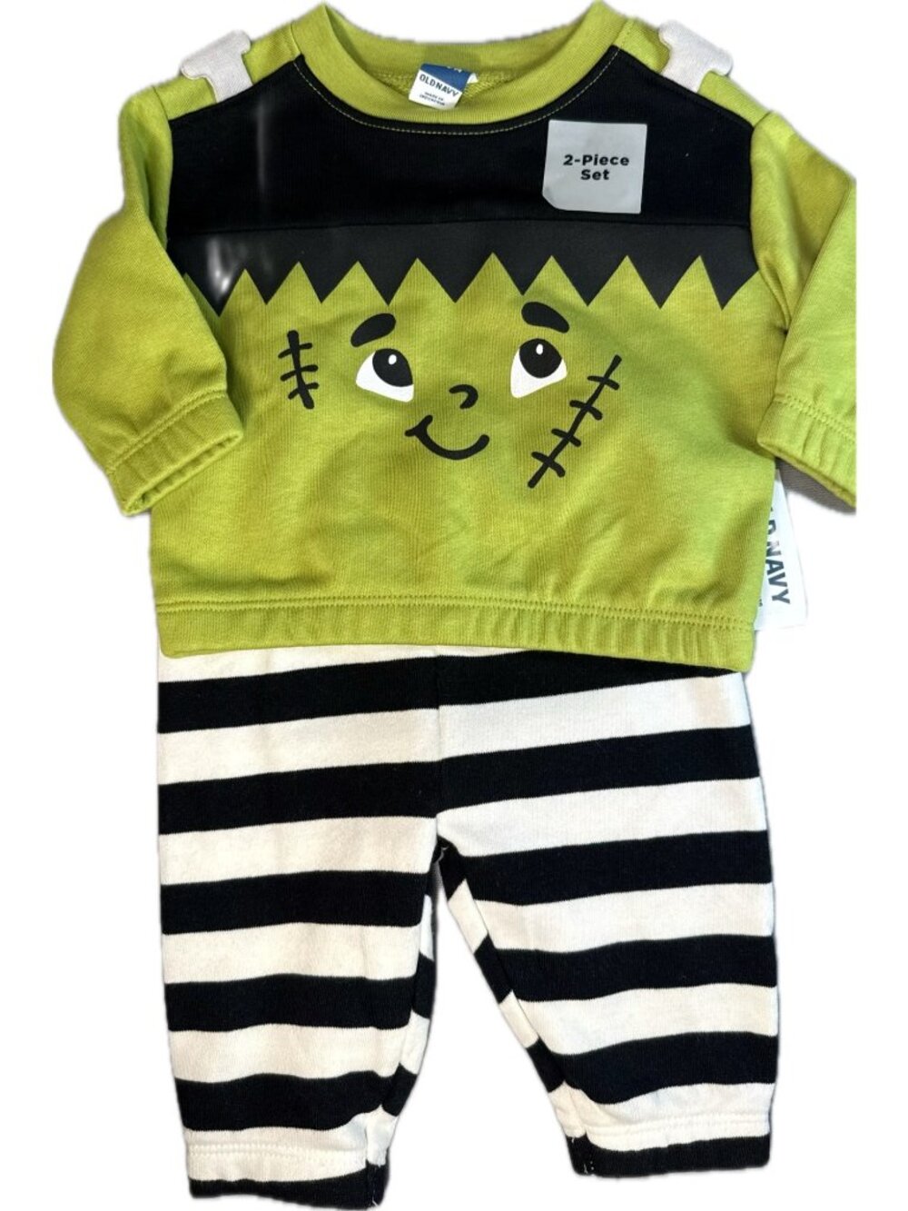 Old Navy 0-3m NWT Frankenstein 2pc set shirt sweatsuit joggers Halloween monster